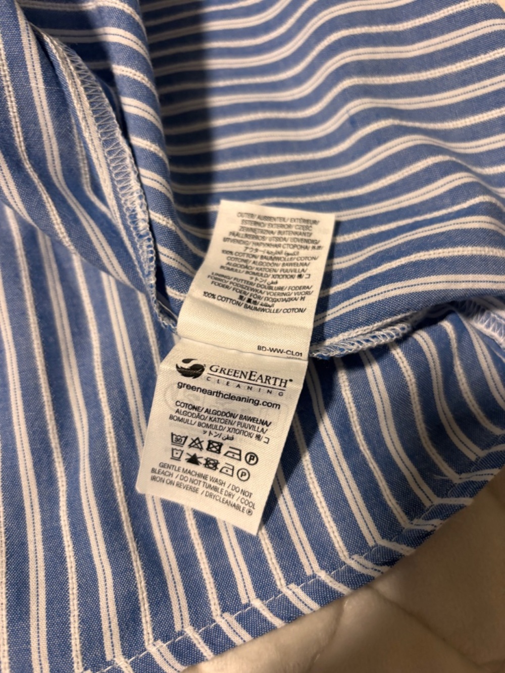 Boden Smocked Bodice Midi dress blue and white striped - Picture 8 of 8